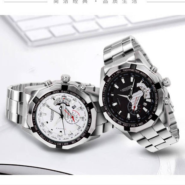 Đồng hồ nam dây da chính hãng, Đồng hồ da nam không thấm nước chính hãng LANGLISH đẹp cao cấp DH01A | BigBuy360 - bigbuy360.vn