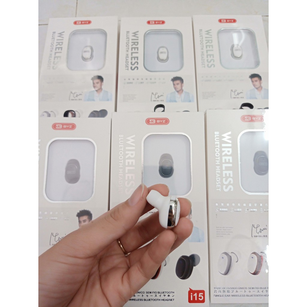 Tai nghe không dây Bluetooth BYZ- i15 nghe một bên nhỏ gọn, âm thanh cực chất, kiểu dáng hiện đại sang trọng cho cả nam