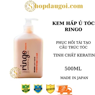Kem hấp ủ tóc keratin ringo phục hồi tóc khô sơ hư tổn chẻ ngọn tái tạo cấu trúc tóc 500ml