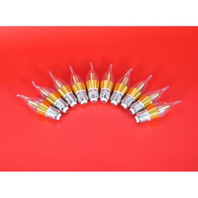 Bộ 2 bóng đèn LED C35 4w hình nến viền vàng đui E27