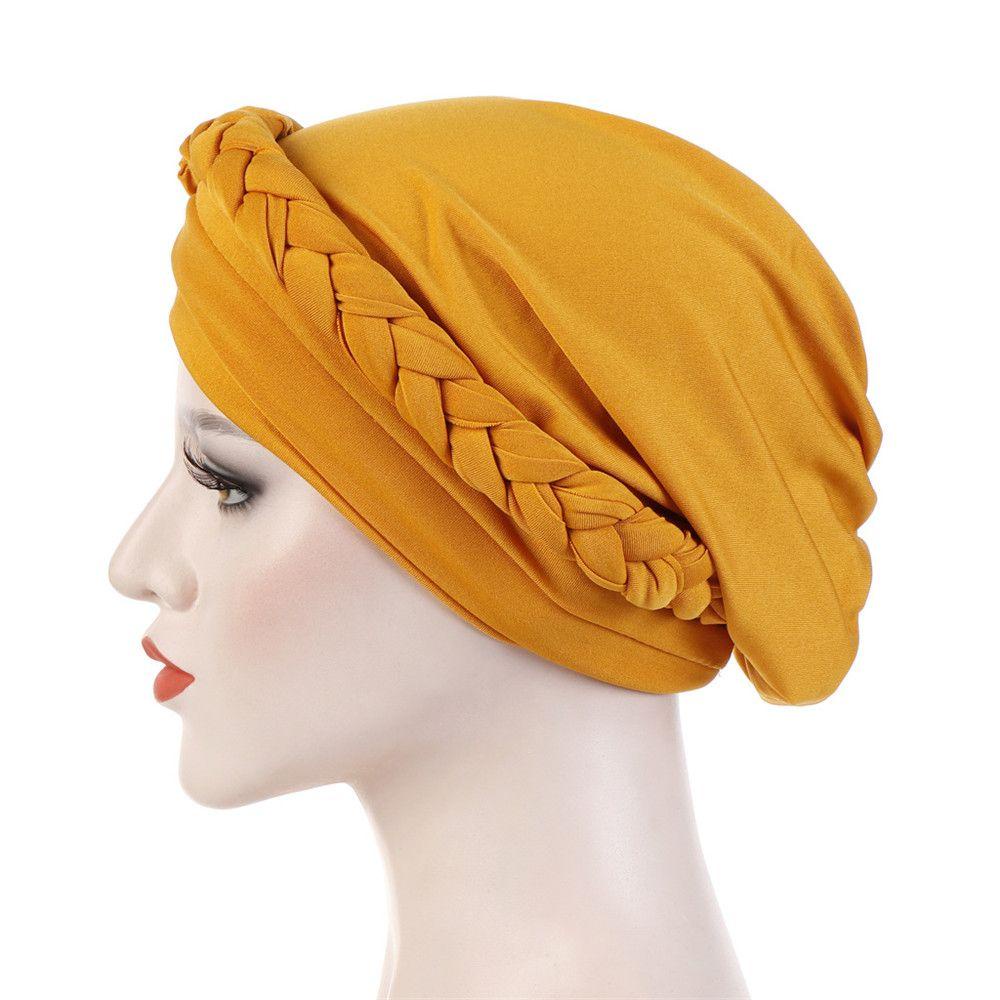 Mũ Turban Trùm Đầu Co Giãn Màu Sắc Trơn Thời Trang Cho Nữ