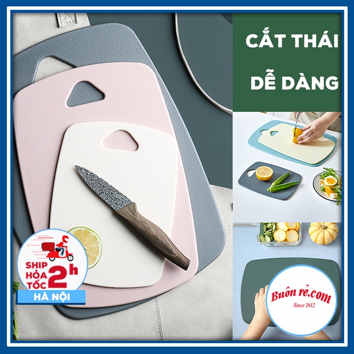 Set 3 thớt nhựa kháng khuẩn, an toàn – Combo 3 thớt nhựa nhiều màu chống nấm mốc 01525