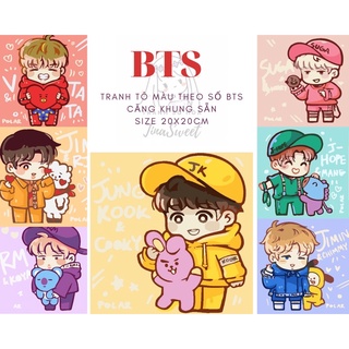Tranh tô màu theo số TinaSweet 🌈 KPOP BTS 🌈 Size 20x20cm 🌈 CHUẨN MÀU - Tranh sơn dầu số hoá