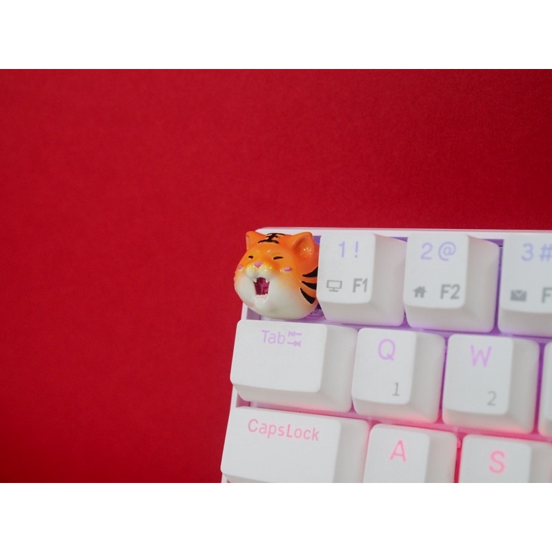 Nút bàn phím cơ hình hổ mắt híp màu cam trắng bản Original/ Resin keycap/ Keycap set/ Esc keycap/ Gift for gamer