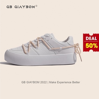 Giày Sneaker Nữ Đế Bằng Giày BOM Thể Thao Basic Màu Trắng Phù Hợp Cho Học Sinh giayBOM Classics B1638
