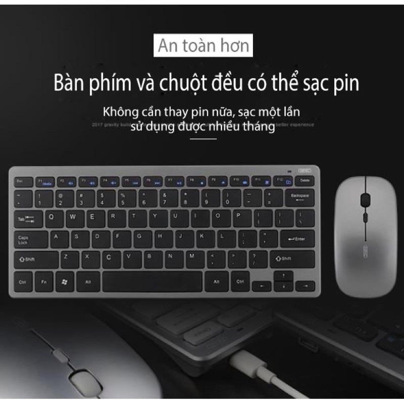 Bàn Phím Chuột Mini YINOIAO KB-1 Pin Sạc Và K108 Pin AA Kết Nối Bluetooth USB 2.4 Dùng Cho Smartphone Máy Tính Laptop