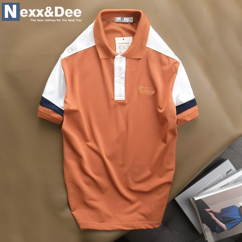 Áo thun polo nam cá sấu thể thao phối sọc Nexx &amp; Dee sọc ngang có cổ bẻ trung niên cao cấp PL03