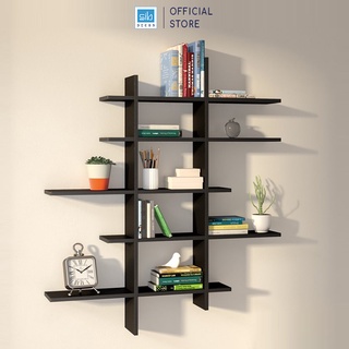 Kệ Sách Treo Tường Bất Đối Xứng 5 Tầng SIB DECOR (Nhiều Màu) - KT333
