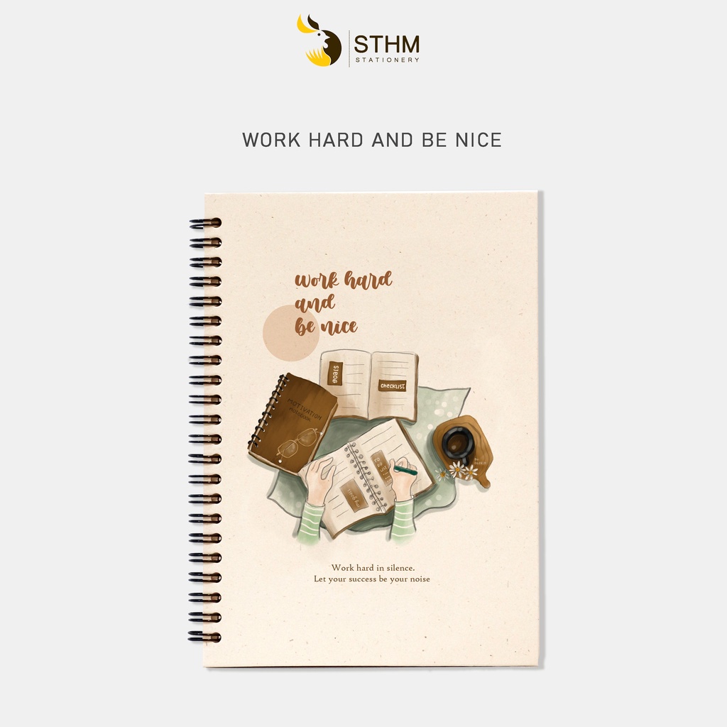 WORK HARD AND BE NICE - Sổ tay bìa cứng - A5 - 032 - STHM stationery