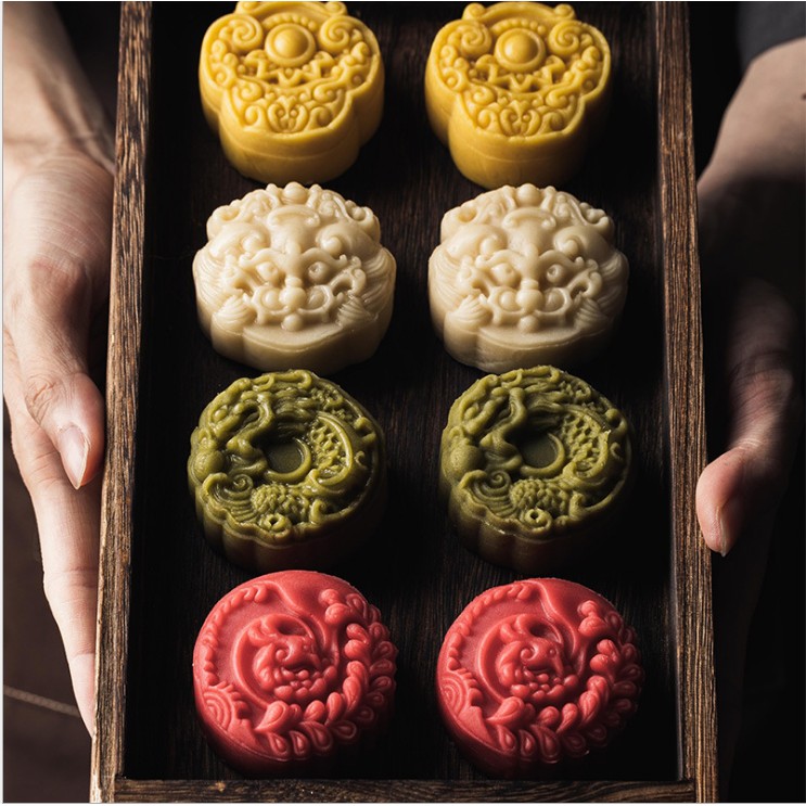 Khuôn bánh trung thu 5D 75g 1 mặt TỨ LINH mẫu mới 2020