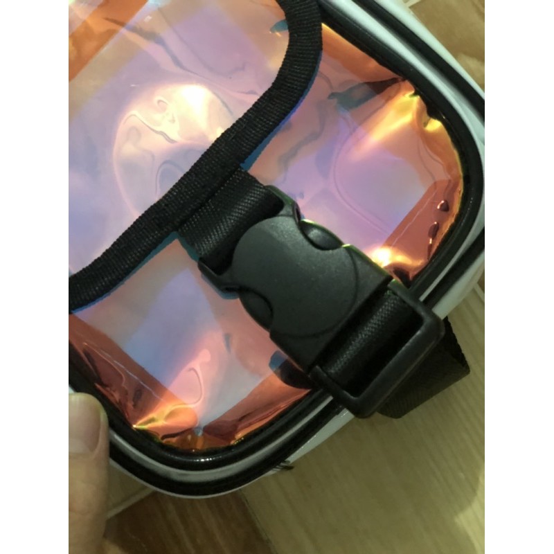 Túi đeo chéo uinsex dạ quang bảy màu GREY