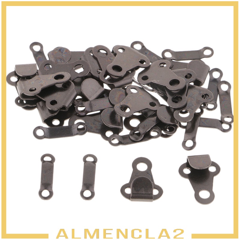 [ALMENCLA2] 20 Sets Sewing Hooks and Eye Closures for Trousers and Skirt Black Nickel