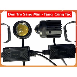 Đèn trợ sáng Mini Bi Cầu 2 màu - Tặng Công Tăc - Loại nguồn nhựa
