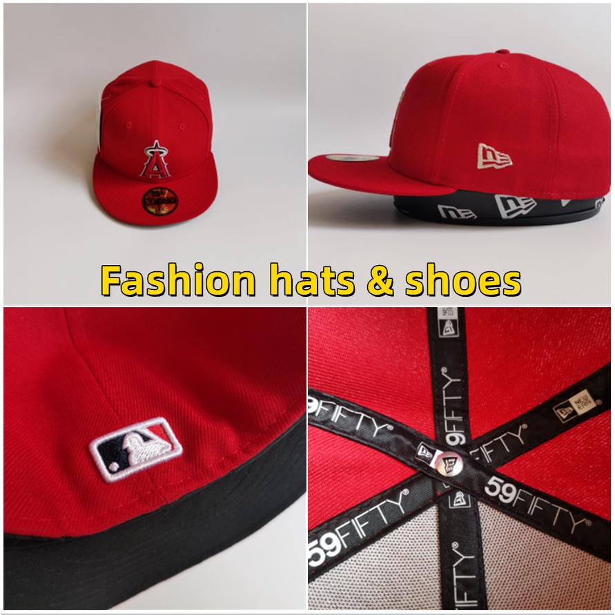 M.l.b mũ bóng chày kín hoàn toàn los angeles angels 59 năm mươi mũ bóng chày vành phẳng n.e.w e.r.a mũ bóng chày thể thao mặt trời thông thường mũ bóng chày nam mũ snapback đầu to