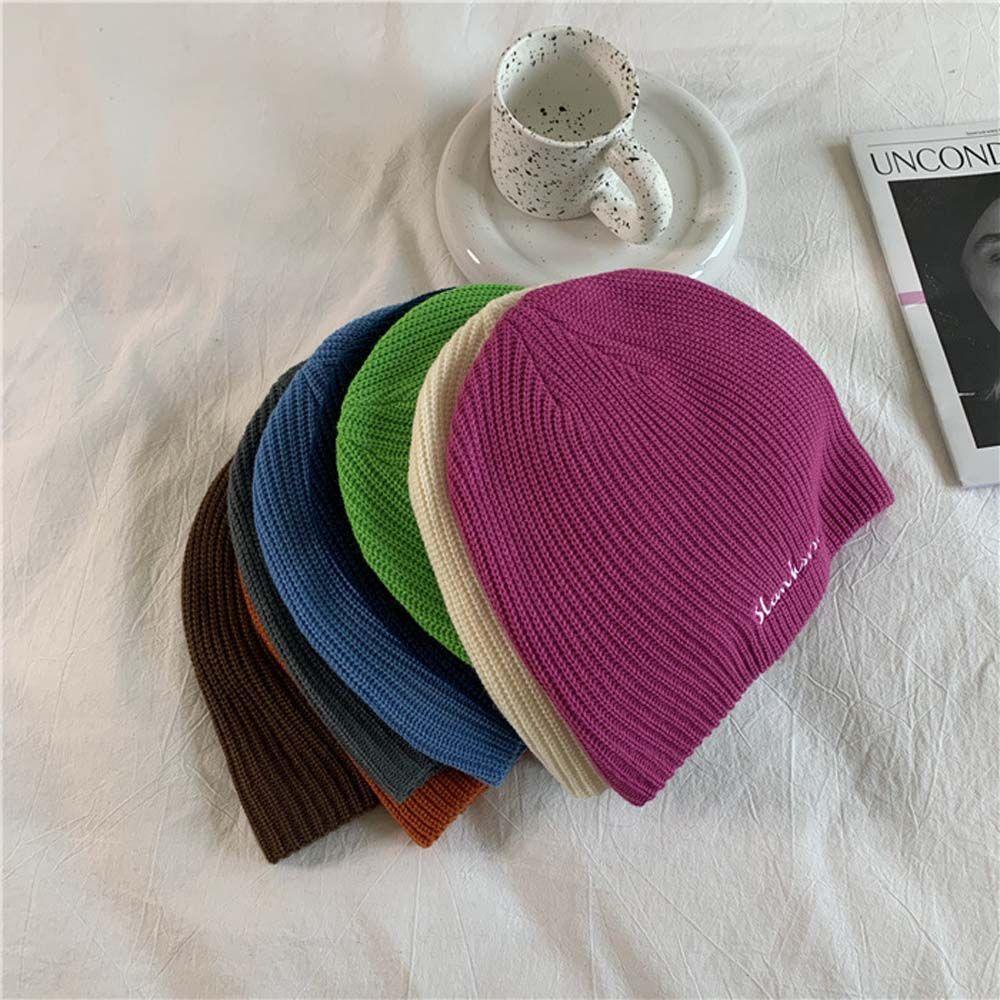 Mũ Len Beanie Họa Tiết Hoa Lily Đơn Giản Thời Trang Thu Đông Cho Nữ