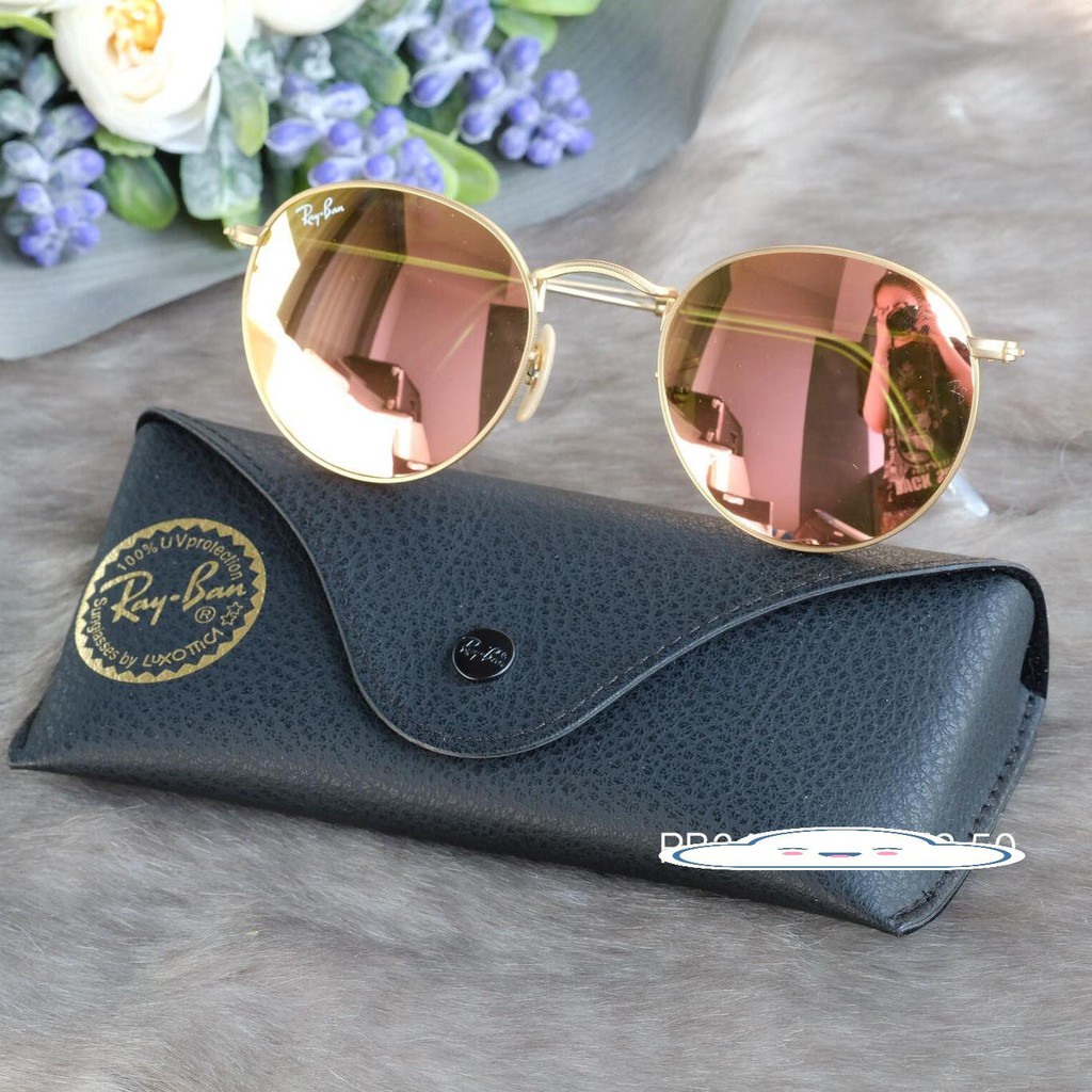 Kính Rayban nữ tráng gương, màu hồng gold đẹp sang trọng