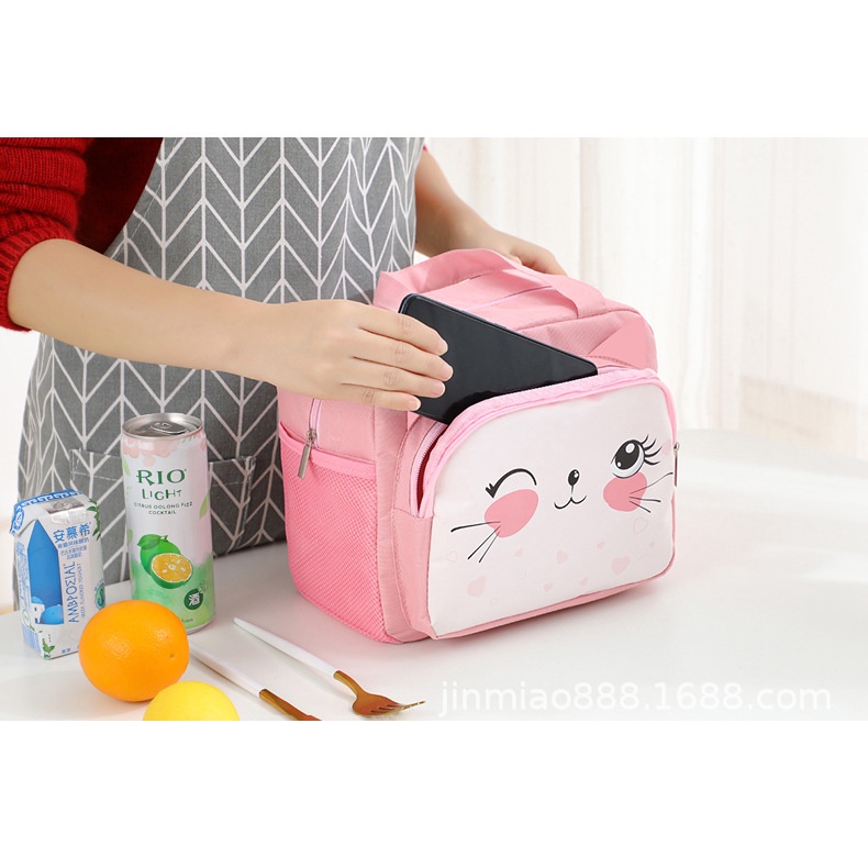 Túi đựng hộp cơm trưa văn phòng giữ nhiệt thức ăn, thực phẩm, bình nước dễ thương vải Oxford cao cấp đẹp TC015