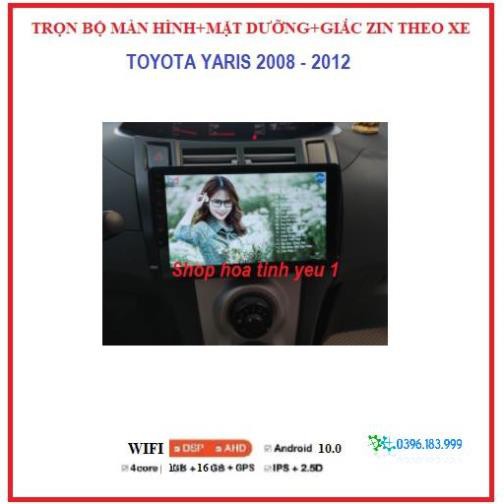 Bộ màn hình DVD Android+ mặt dưỡng xe Toyota Yaris 2008-2012,MÀN hình ô tô giá rẻ,phụ kiện xe hơi, BẢO HÀNH UY TÍN.