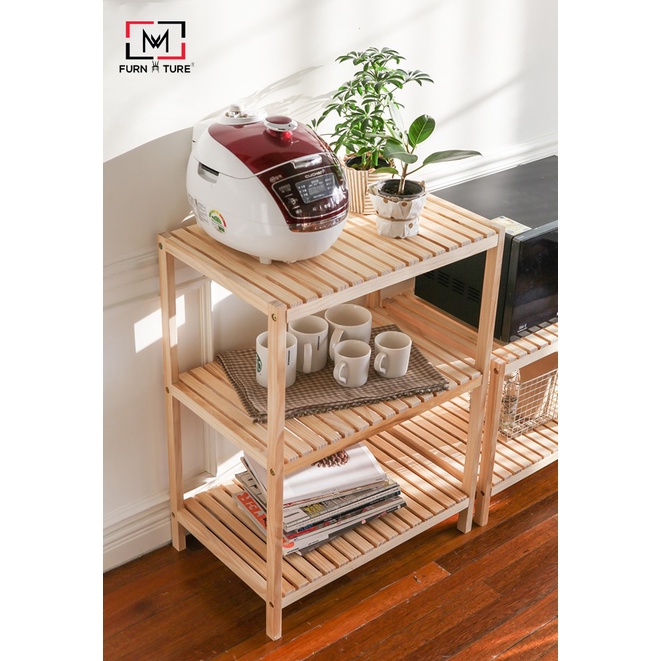 Kệ gỗ lò vi sóng đa năng 3 tầng nhiều màu thương hiệu MW FURNITURE - Nội thất căn hộ