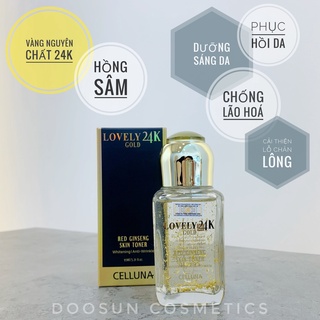 NƯỚC HOA HỒNG DƯỠNG TRẮNG HỒNG DA CELLUNA/ LOVELY 24K GOLD RED GINSENG SKIN TONER