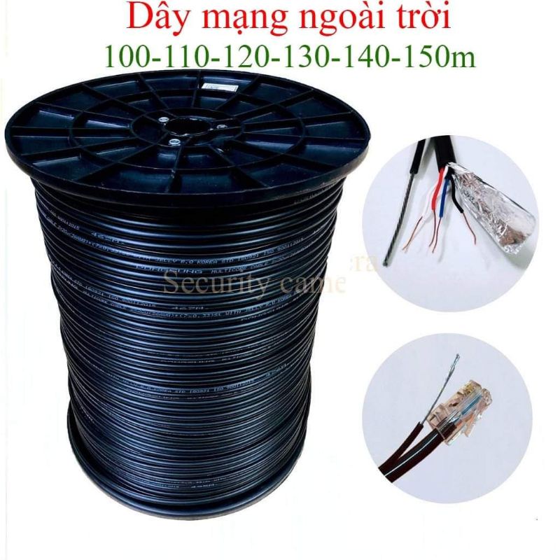 Dây mạng CAT3 4 lõi kèm dây gia cường chạy ngoài trời