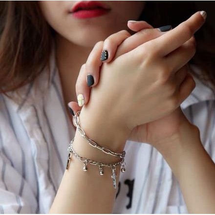Vòng đeo tay hai lớp hình Thánh giá dùng cho nam và nữ