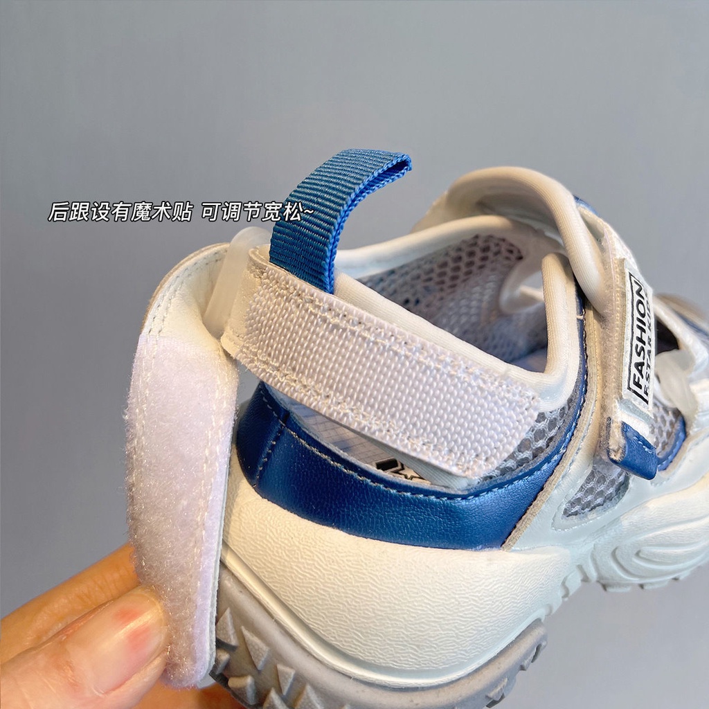 [Giản Dị] Giày Sandal Thể Thao Hở Ngón Đế Mềm Thoáng Khí Khóa Dán Cỡ Vừa Lớn Mùa Hè Dễ Phối Đồ Cho Trẻ Em