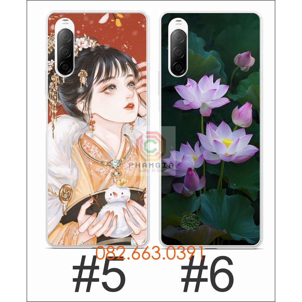 Ốp lưng Sony Xperia 10 ii dẻo in hình hoa sen siêu đẹp