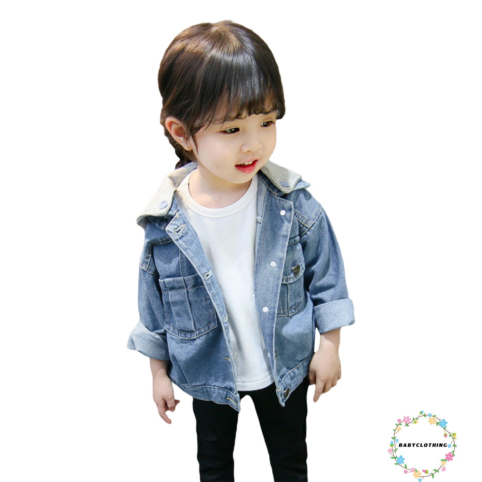 Áo Khoác Denim Có Nón Thời Trang Cho Bé