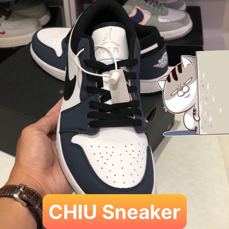 Giày Sneaker jd1 low xanh dương navi phiên bản cao cấp giày thể thao Jordan 1 cổ thấp navi xanh dương