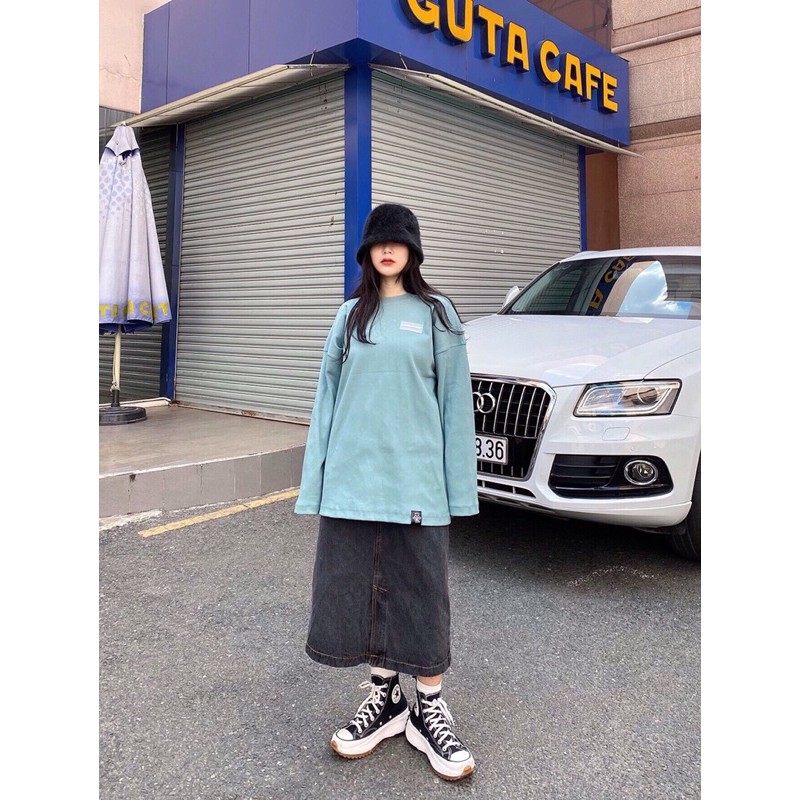 Áo Tay Dài Vải Gân 100% Cotton Cao Cấp - Áo Tee Long Sleeve Dragonbyboi BASIC FREESIZE Nhiều màu | BigBuy360 - bigbuy360.vn