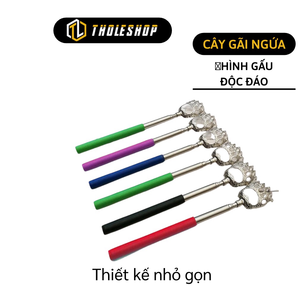GIÁ SỈ Cây gãi lưng hình gấu chắc chắn, tay cầm bọc silicon chống trơn trượt có thể kéo dài thu ngắn 5502