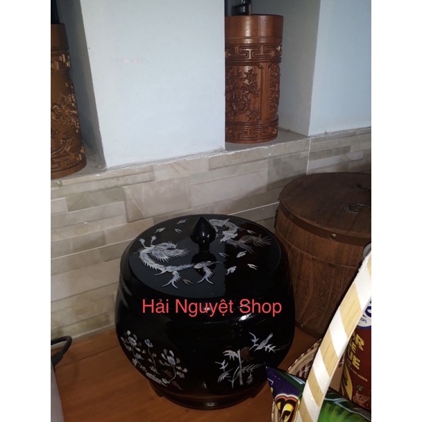 Bộ bình ủ trà sơn mài, vỏ bình tích