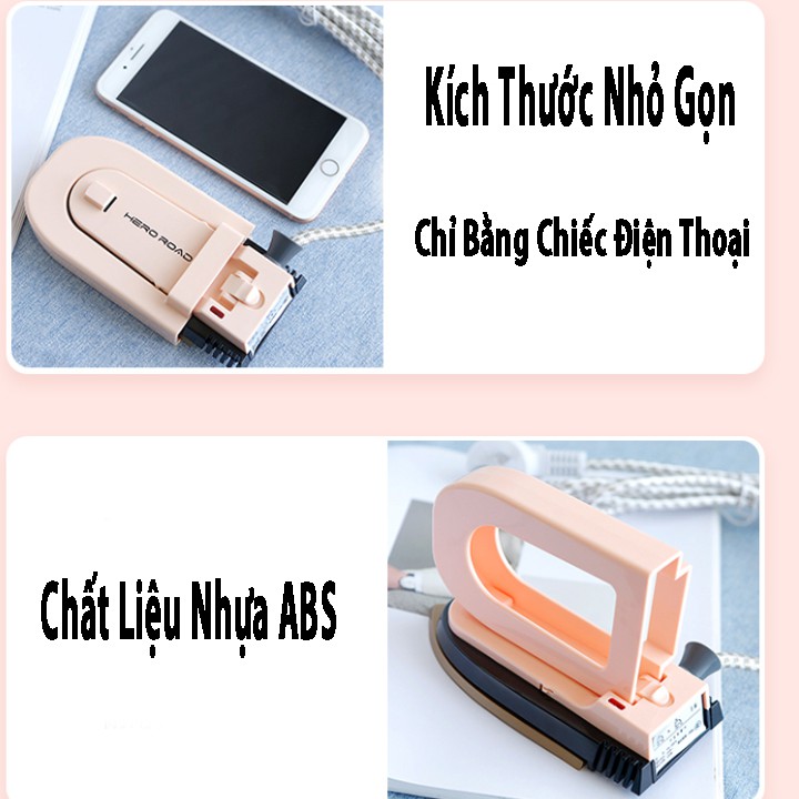 Bàn là mini du lịch cao cấp kích thước nhỏ như chiếc điện thoại - Bàn ủi khô mini du lịch cầm tay có thể tháo rời được