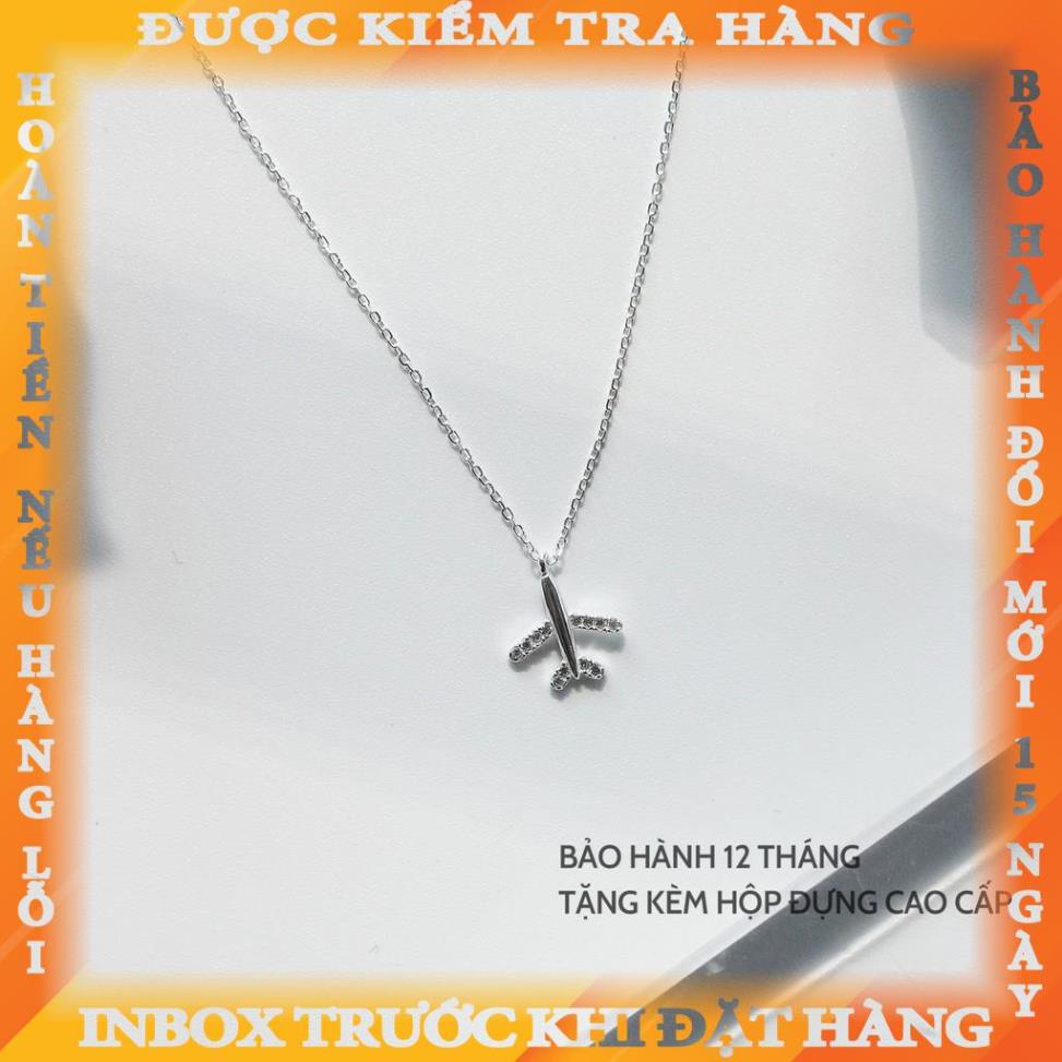 Dây chuyền bạc Miuu Silver, vòng cổ nữ máy bay đính đá Airplane Necklace tranduong