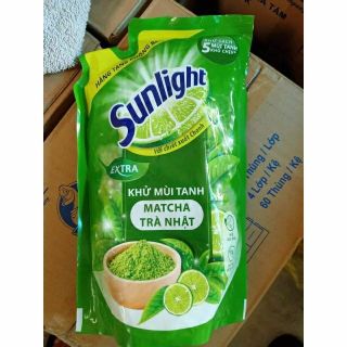Nước rửa chén Sunlight khử sạch mùi tanh Matcha trà nhât bịch 725ml
