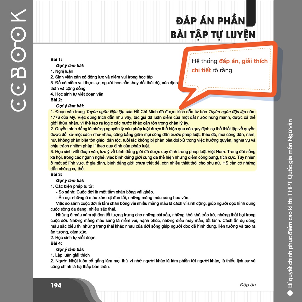 Sách - Bí quyết chinh phục điểm cao kì thi THPT Quốc gia môn Ngữ văn - Sách ôn thi đại học - Chính hãng CCbook