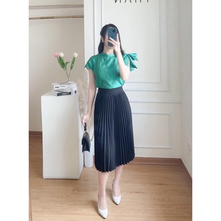 Chân váy xếp ly màu đen