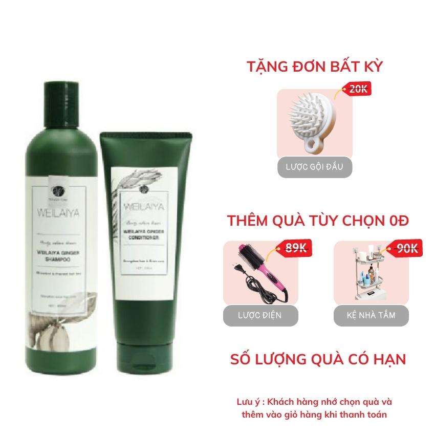 Bộ Dầu Gội Xả Gừng Weilaiya WLY127 Chính Hãng Ngăn Giảm Rụng Tóc Dưỡng Tóc Tinh Chất Hà Thủ Ô Cho Tóc Dầu Bết Khô Xơ