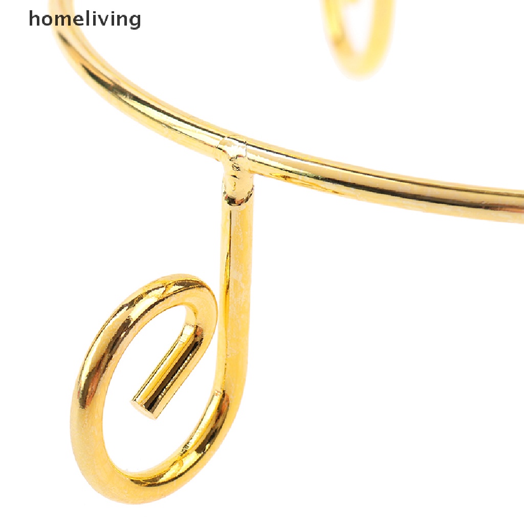 Giá Đỡ Bánh Kem Tráng Miệng Hai Tầng Bằng Kim Loại Màu Vàng Kim Trang Trí Tiệc