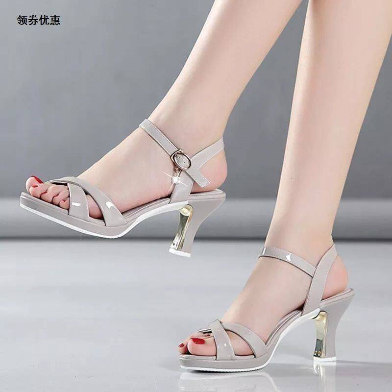 Giày Cao Gót Sandal Đế Dày Phong Cách Hàn Quốc Thời Trang Mùa Hè 2020 Mới Cho Nữ