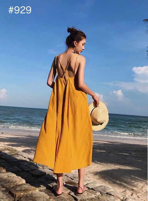 Đầm maxi đan dây lưng (có ảnh thật)
