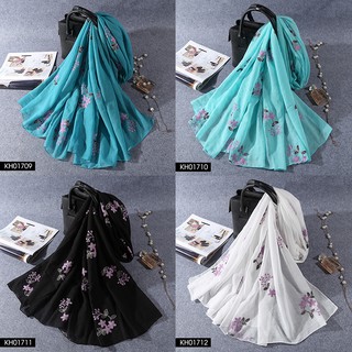 KH017 Khăn voan thêu 3D Violet cao cấp