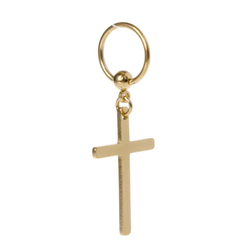 Khuyên Tai Mặt Thánh Giá Thả Dài Đơn Giản Cho Nam Và Nữ