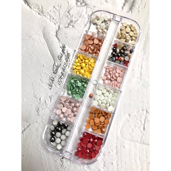 Khay trai nửa mix size - mix màu- ánh trắng - 7 màu