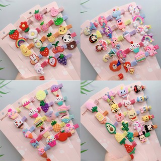 Set 5 kẹp tóc trái cây công chúa tiên cá đồ vật xinh xắn cho bé gái E282