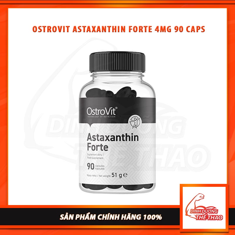Ostrovit Astaxanthin Forte 4mg Tăng Sức Đề Kháng, Ngăn Ngừa Lão Hóa 90 Viên - Từ Ba Lan