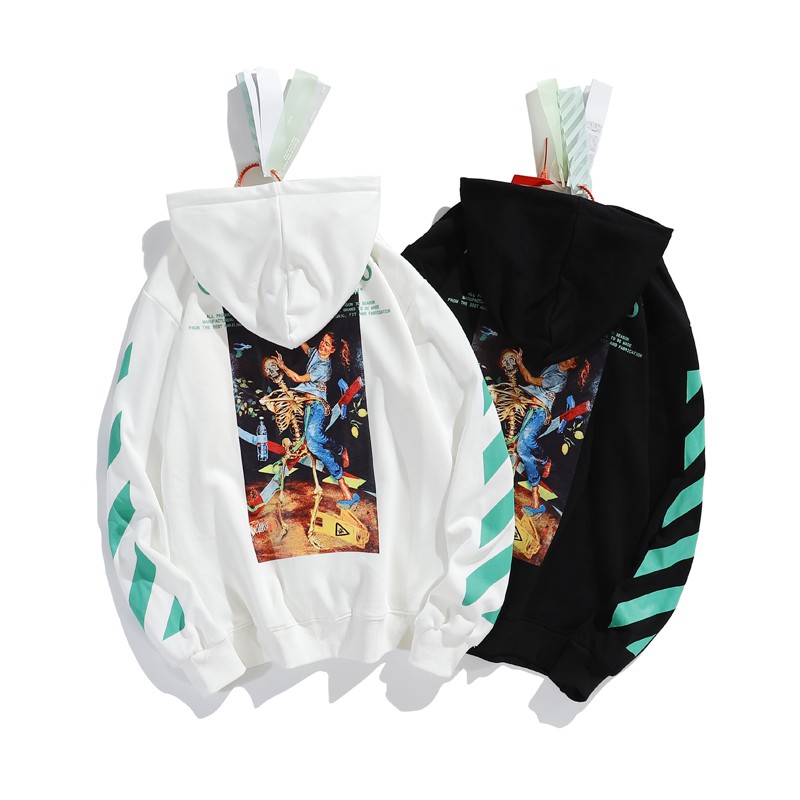 Áo Hoodie Off White In Hình Đầu Lâu Thời Trang 2020 Cá Tính