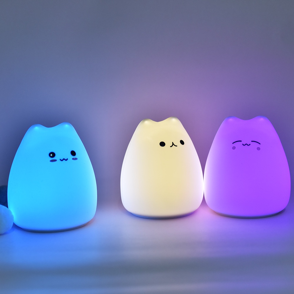 Đèn ngủ cảm ứng, đèn ngủ mèo mini dễ thương
