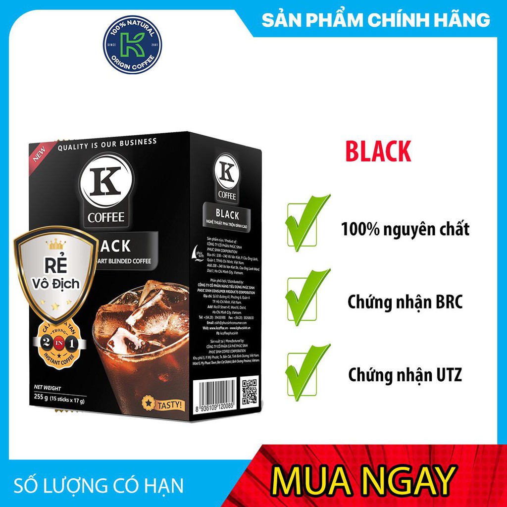 CÀ PHÊ HÒA TAN 2IN1 K-BLACK